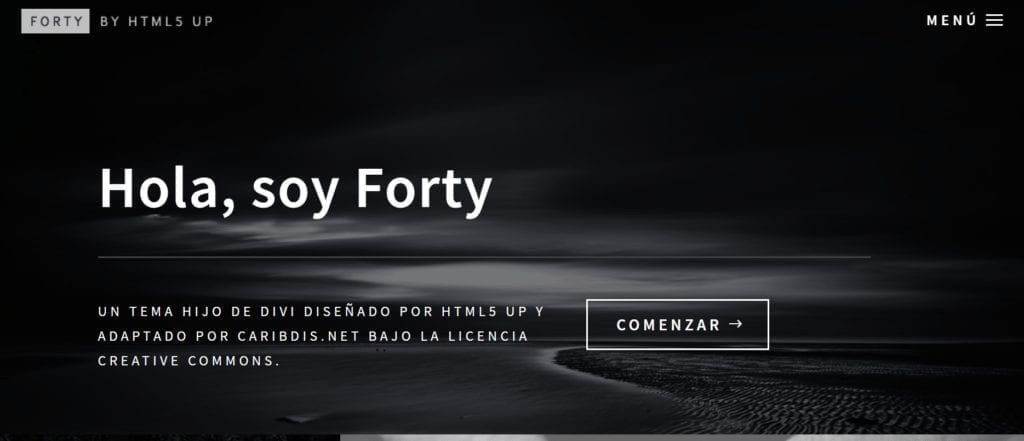 Forty monochrome free DIVI child theme