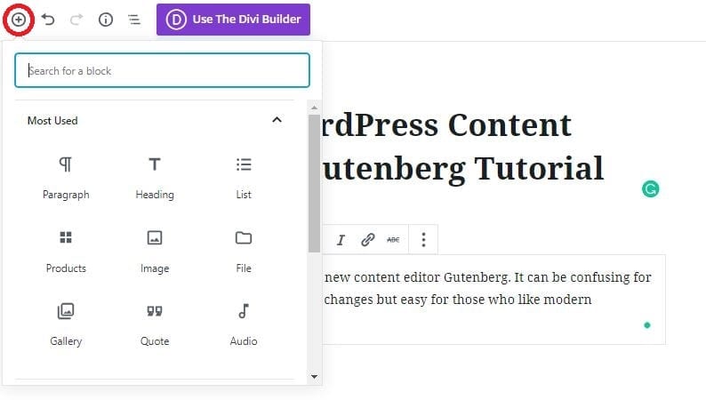 Gutenberg Editor
