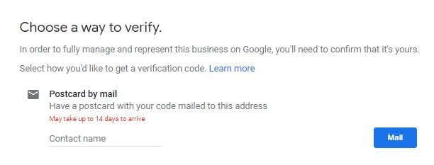 Google My Business Verify